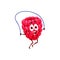 Cartoon funny raspberry with jump skipping rope