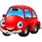 Cartoon funny red car