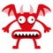 Cartoon Funny Red Demon Character Isolated