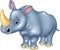 Cartoon funny rhinoceros on white background