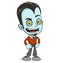 Cartoon funny scary vampire boy character