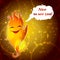 Cartoon Funny Smiling Fire Monster Template