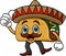 Cartoon funny taco mascot giving thumb up