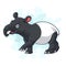 Cartoon funny tapir isolated on white background