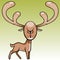 Cartoon funny terrible and angry deer