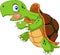 Cartoon funny turtle running