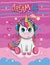 Cartoon funny unicorn with headphones. Cute little pony with rainbow. Wonderland. Fabulous animal. Children`s illustration. Vector