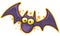 Cartoon funny violet halloween vampire bat