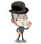 Cartoon funny white french mime boy character