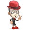 Cartoon funny white french mime boy character