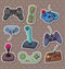 Cartoon game joystick stickers