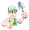 Cartoon Gardener Holding Trowel