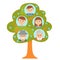 Cartoon generation family tree on white