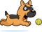 Cartoon German Shepherd Chasing Ball