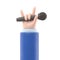 Cartoon Gesture Icon Mockup.Cartoon hand holding microphone and showing horns or rock gesture. Supports PNG files