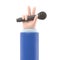 Cartoon Gesture Icon Mockup.Cartoon hand holding microphone and showing victory gesture. Supports PNG files