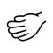 Cartoon gesture line icons set. Character hand.