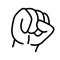 Cartoon gesture line icons set. Character hand.