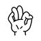 Cartoon gesture line icons set. Character hand.