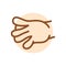 Cartoon gesture line icons set. Character hand.