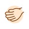 Cartoon gesture line icons set. Character hand.