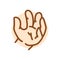 Cartoon gesture line icons set. Character hand.