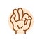 Cartoon gesture line icons set. Character hand.