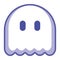 Cartoon Ghost Emoji Isolated On White Background