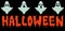 Cartoon ghosts Halloween emoji banner