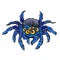 Cartoon gigantic spider. Halloween character. Hand drawn vector illustration.