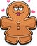 Cartoon Gingerbread Woman in Love