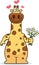 Cartoon Giraffe Flowers
