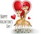 Cartoon Giraffe Happy Valentine\\\'s Day vector illustration