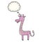 cartoon giraffe with thought bubble