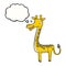 cartoon giraffe with thought bubble