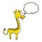 cartoon giraffe with thought bubble