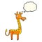 cartoon giraffe with thought bubble