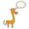 cartoon giraffe with thought bubble