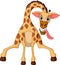 Cartoon giraffe on white background