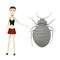 Cartoon girl with bedbug