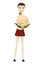 Cartoon girl with cauliflower