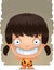 Cartoon Girl Caveman Smiling