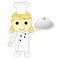 Cartoon Girl Chef Carry Food