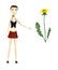 cartoon girl with dandelion