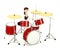 Cartoon girl with drumset
