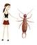 Cartoon girl with earwig