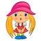 Cartoon girl. glamour beauty. female