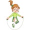 Cartoon girl jumping with rope