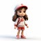 Cartoon Girl Olivia With Hat - Childlike Illustrations In Bryce 3d Style