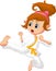 Cartoon Girl playing karate